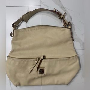 Dooney & Bourke large off white leather hobo bag